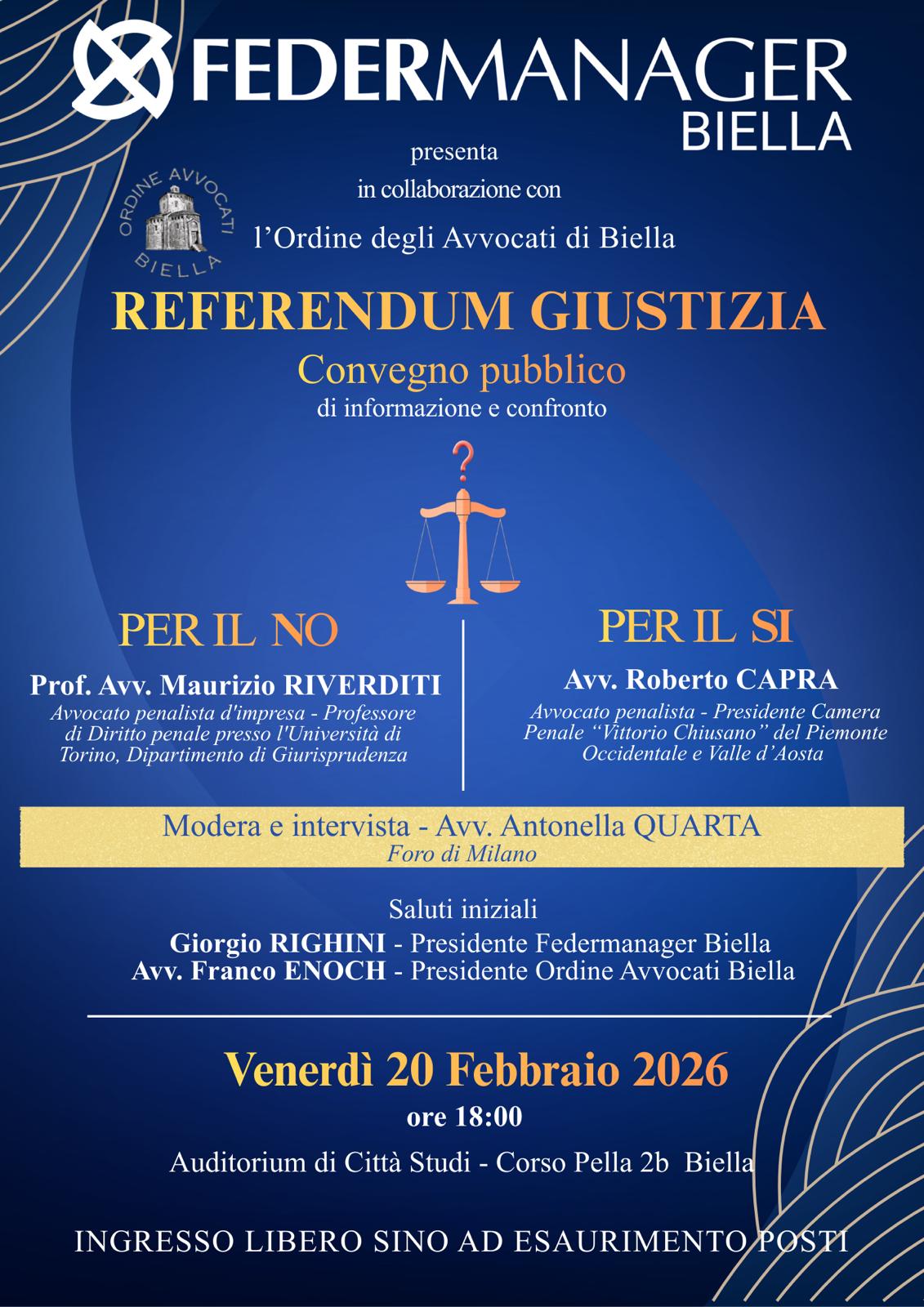 REFERENDUM GIUSTIZIA CONVEGNO PUBBLICO